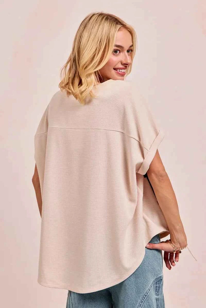 BiBi Game Day Touchdown Letter Patches Waffle Short Top